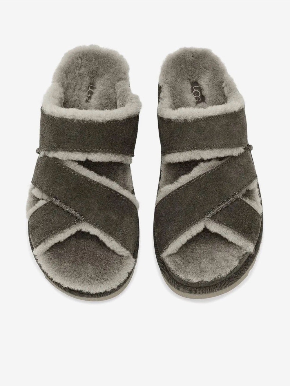 Women’s UGG Greenport Crossover open toe Slides,Dense Smoke, size 9 NIB!